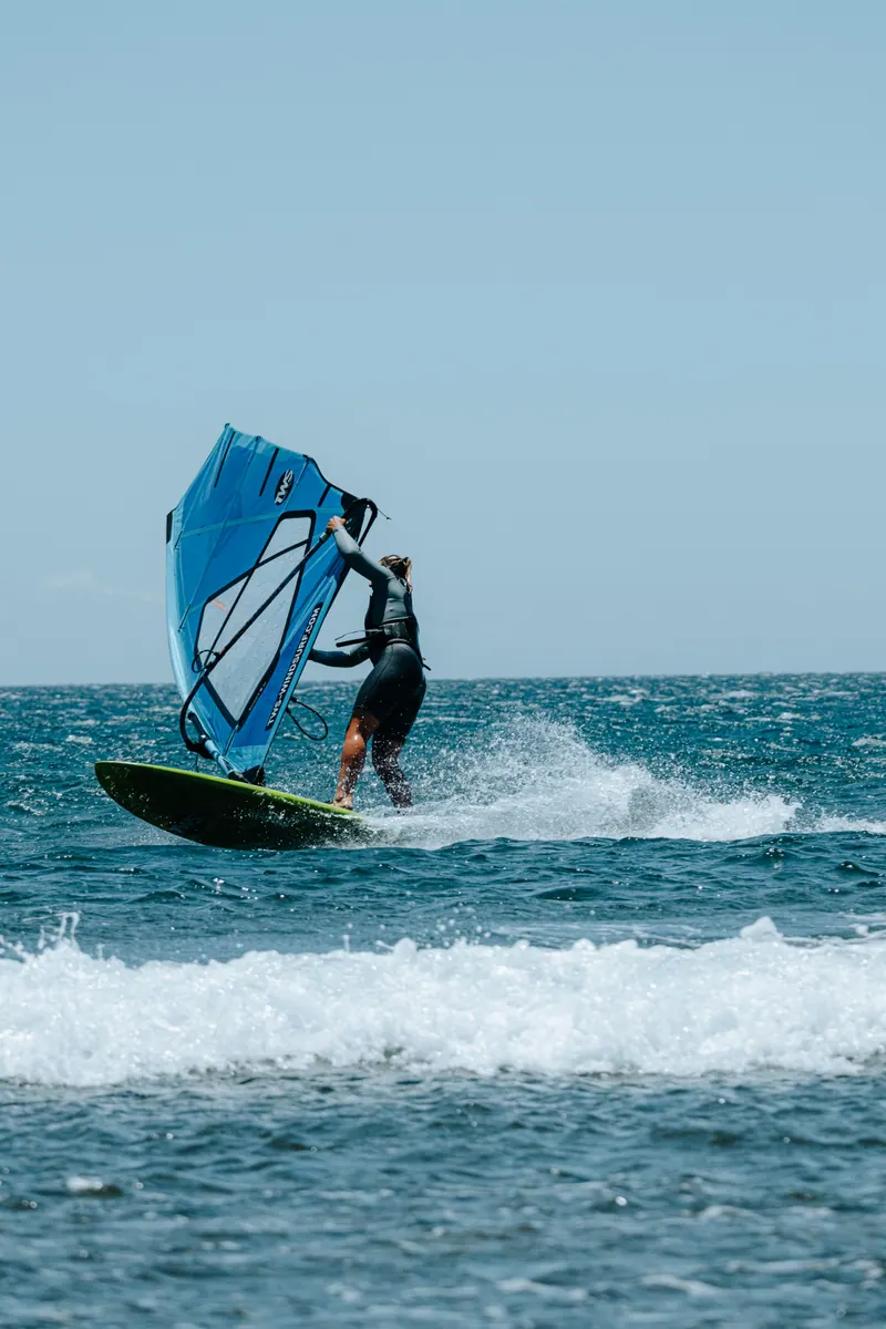First step in the wave — Tenerife, El Médano — photo by Rafa Soulart