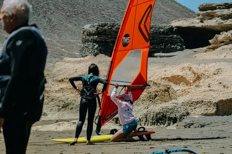 First step in the wave — Tenerife, El Médano — photo by Rafa Soulart